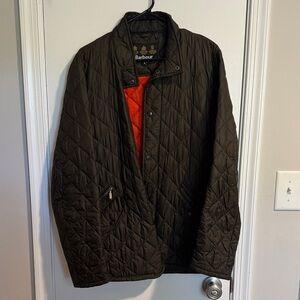 Barbour Men's Quilted Jacket - Olive and Orange